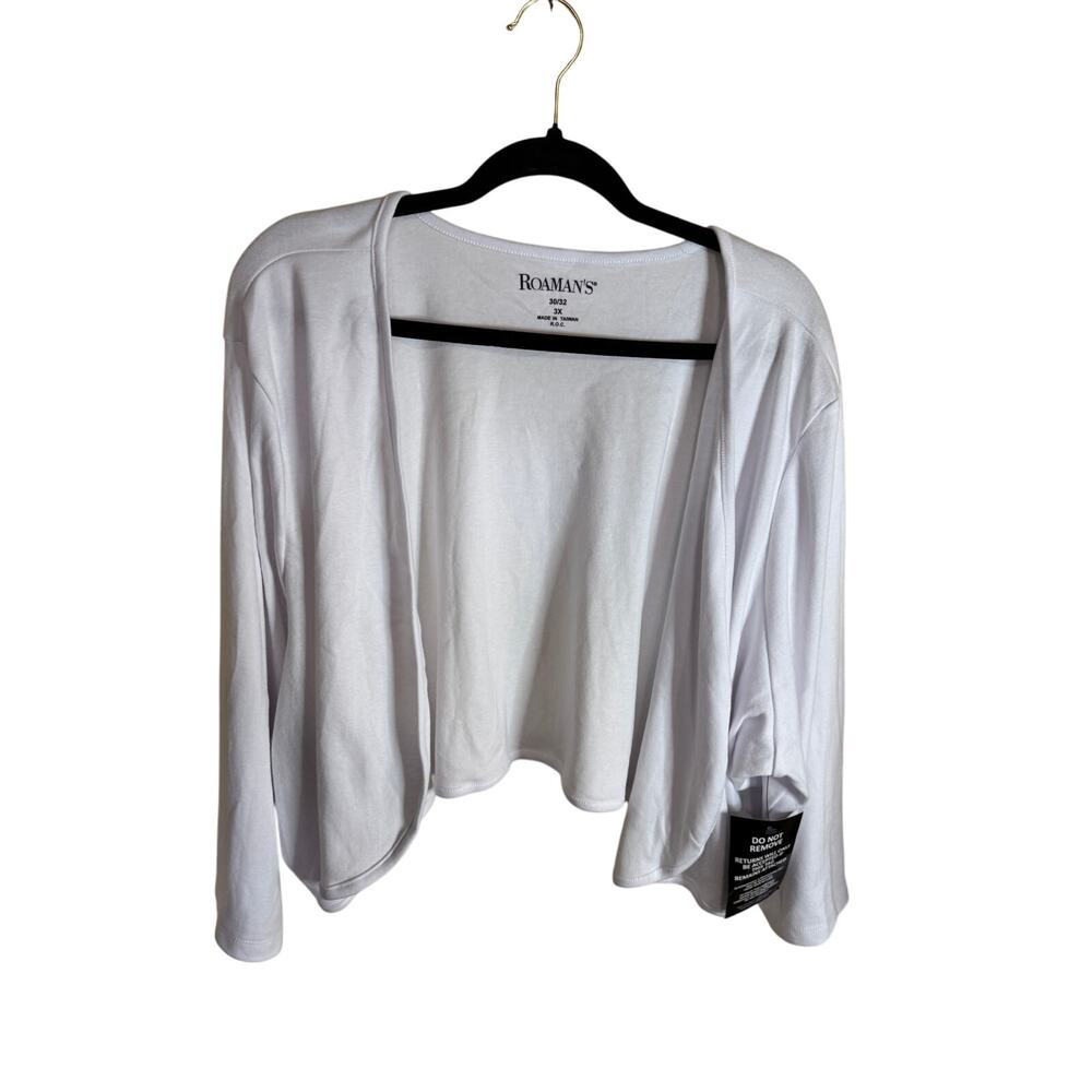 Romans 3X 30/32 white cardigan NWT white